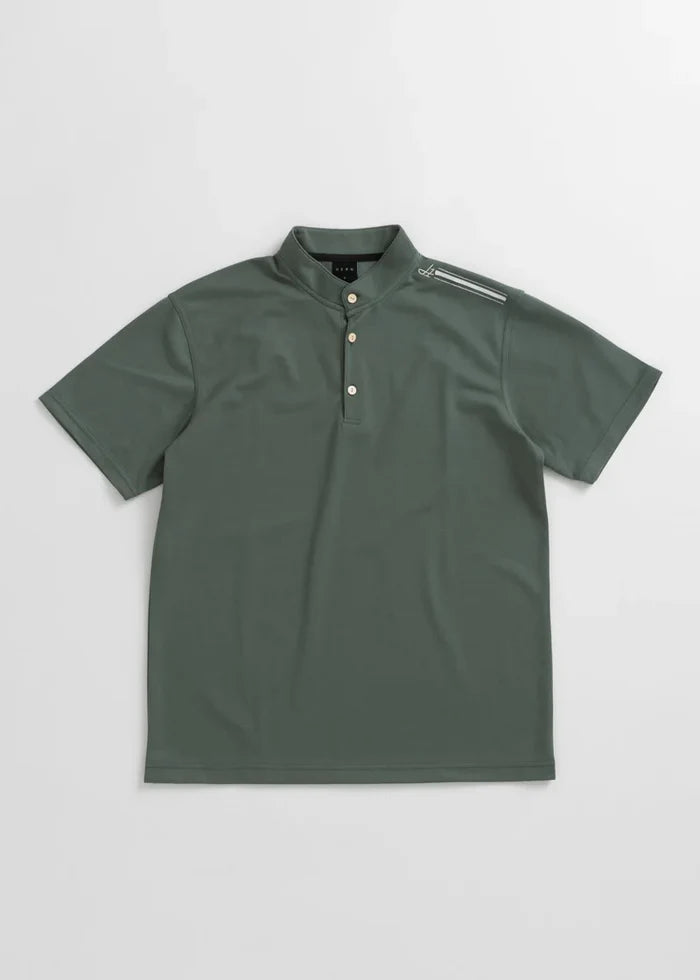 STAND COLLOR &THREE-LINE H EMBROIDERY POLO