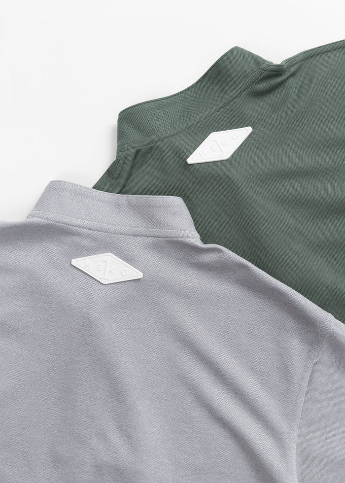 STAND COLLOR &THREE-LINE H EMBROIDERY POLO