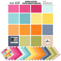 Summer Vacation - Linen-Printed Smooth Cardstock Single-Sided