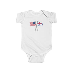 United States And Faroe Islands Crossed Flags Baby Bodysuit
