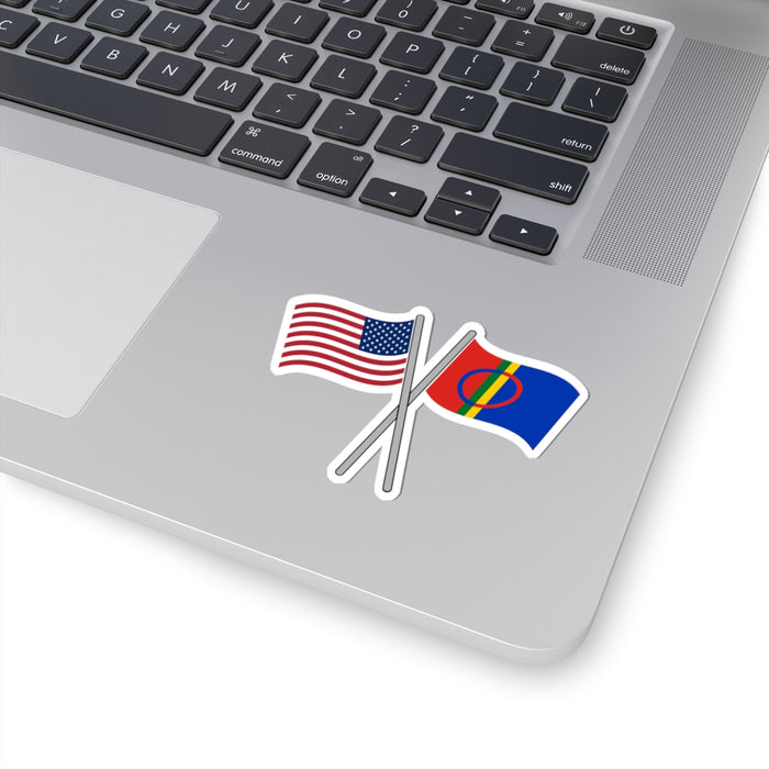 United States And Sami Crossed Flags Sticker
