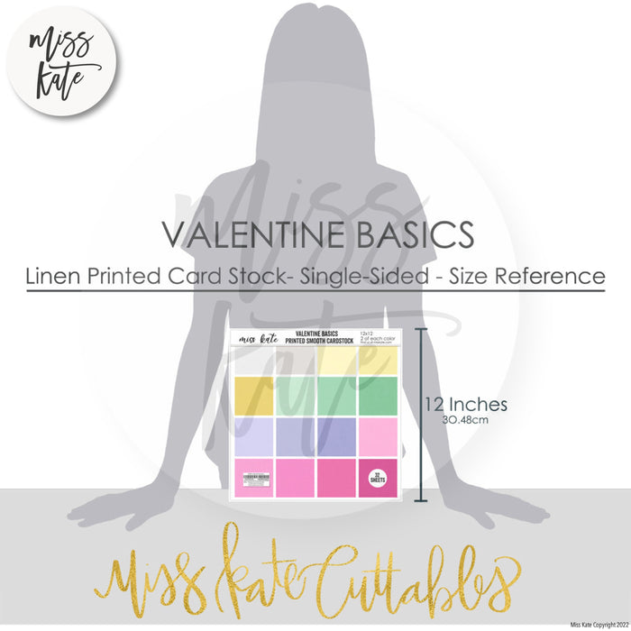 Valentine Basics - Linen Printed Smooth Cardstock Single-Sided