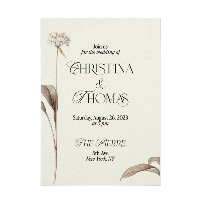 Wedding Invitation Suite in Beige Florals - XOXOKristen