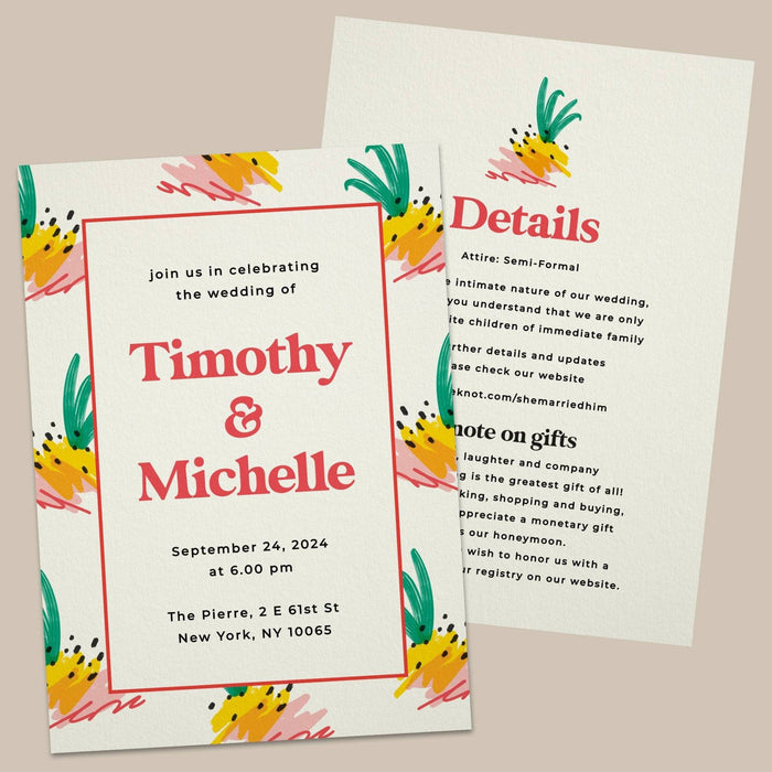 Wedding Invitations with Bright Design - XOXOKristen