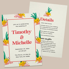 Wedding Invitations with Bright Design - XOXOKristen