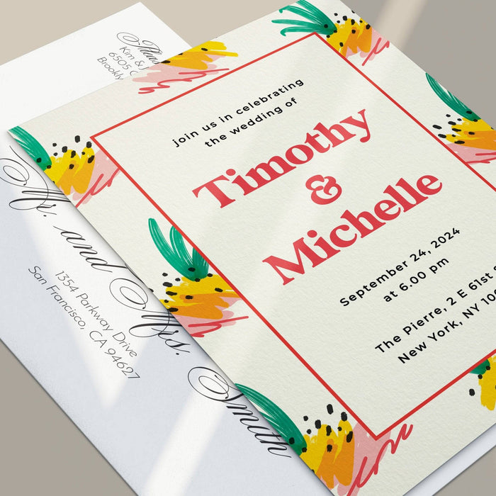 Wedding Invitations with Bright Design - XOXOKristen