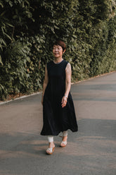 Will & Well Midi Sleeveless Dress With Front Zip Navy Blue / S