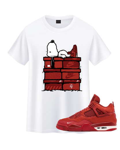 Jordan 4 Nigel Sylvester Snoopy - Original Jawns - White T-Shirt - T-Shirt - Jawns on Fire Sneakers & Shoes