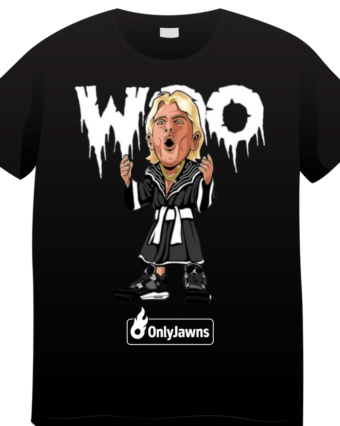 Jordan 4 White Thunder Ric Flair WOO - Original Jawns - Black T-Shirt - T-Shirt - Jawns on Fire Sneakers & Shoes