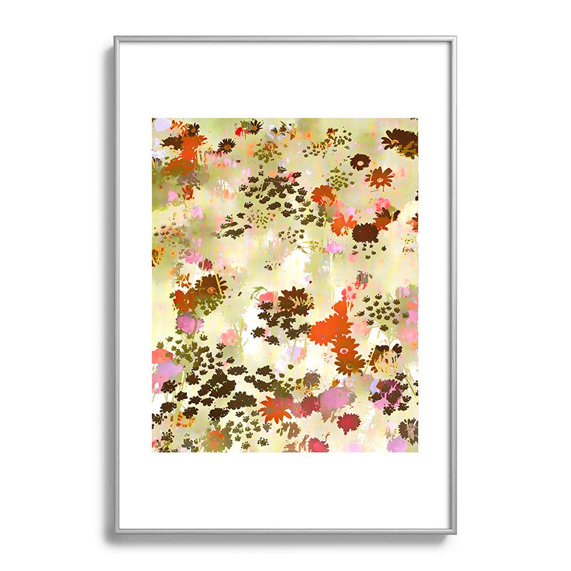 83 Oranges A Sunlit Meadow Metal Framed Art Print
