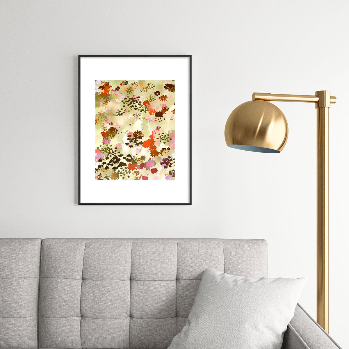 83 Oranges A Sunlit Meadow Metal Framed Art Print