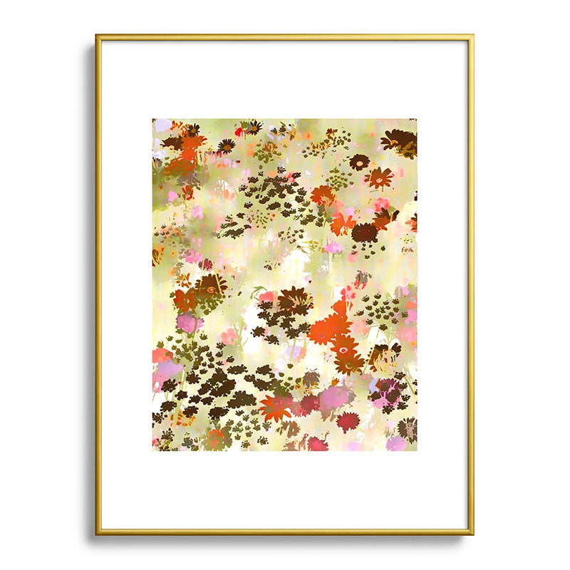83 Oranges A Sunlit Meadow Metal Framed Art Print