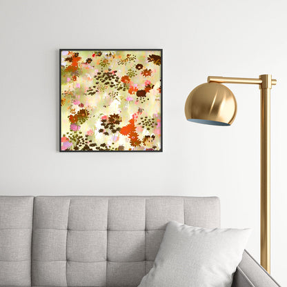 83 Oranges A Sunlit Meadow Square Metal Framed Art Print