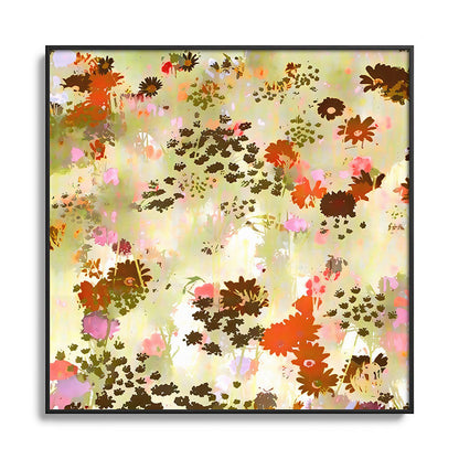 83 Oranges A Sunlit Meadow Square Metal Framed Art Print