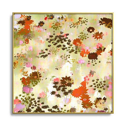 83 Oranges A Sunlit Meadow Square Metal Framed Art Print