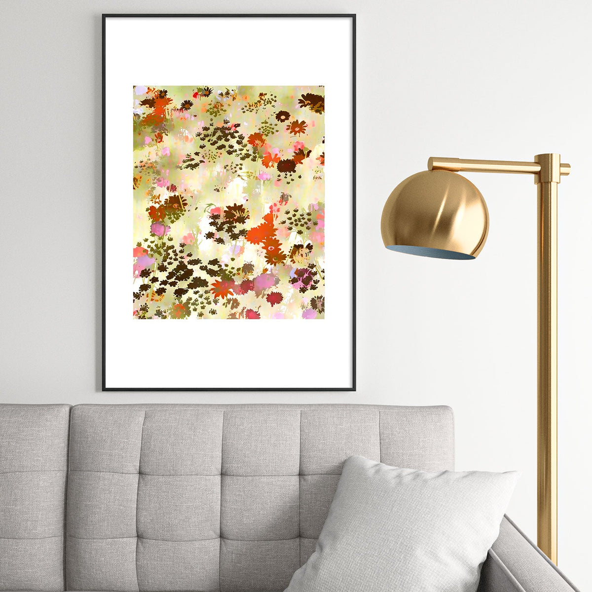 83 Oranges A Sunlit Meadow Metal Framed Art Print