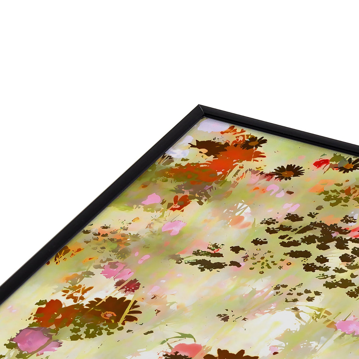 83 Oranges A Sunlit Meadow Square Metal Framed Art Print