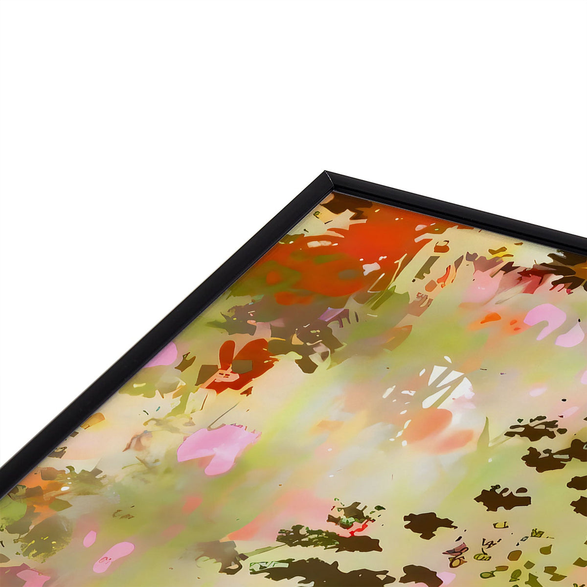 83 Oranges A Sunlit Meadow Square Metal Framed Art Print