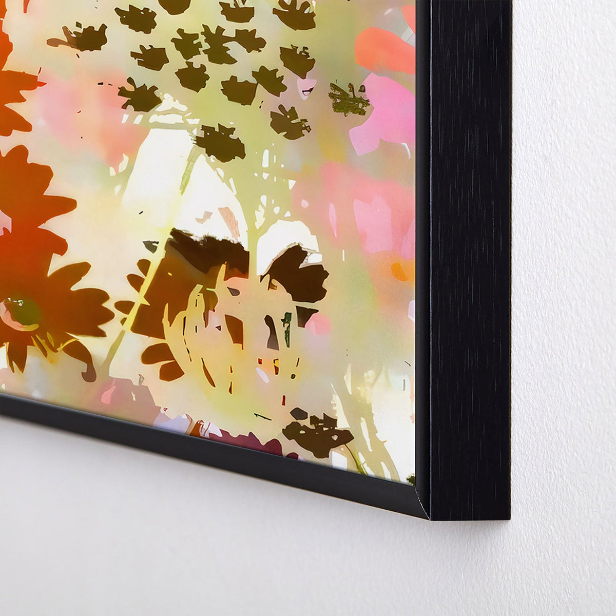 83 Oranges A Sunlit Meadow Square Metal Framed Art Print