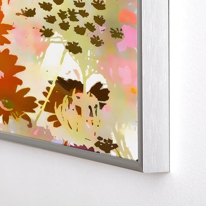 83 Oranges A Sunlit Meadow Square Metal Framed Art Print