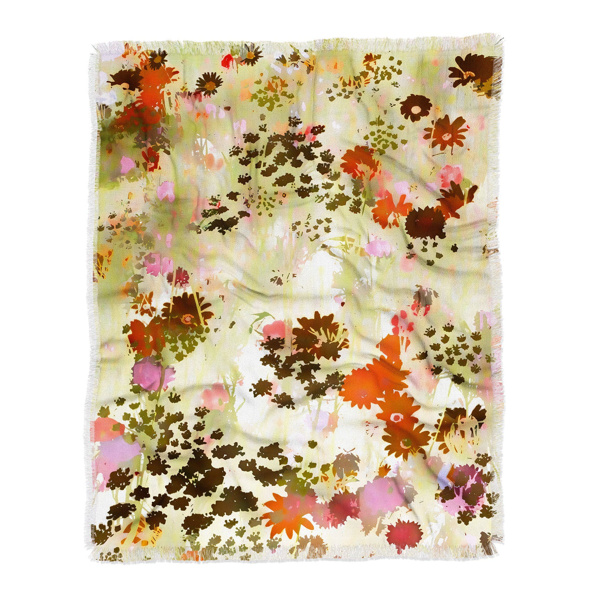 83 Oranges A Sunlit Meadow Throw Blanket