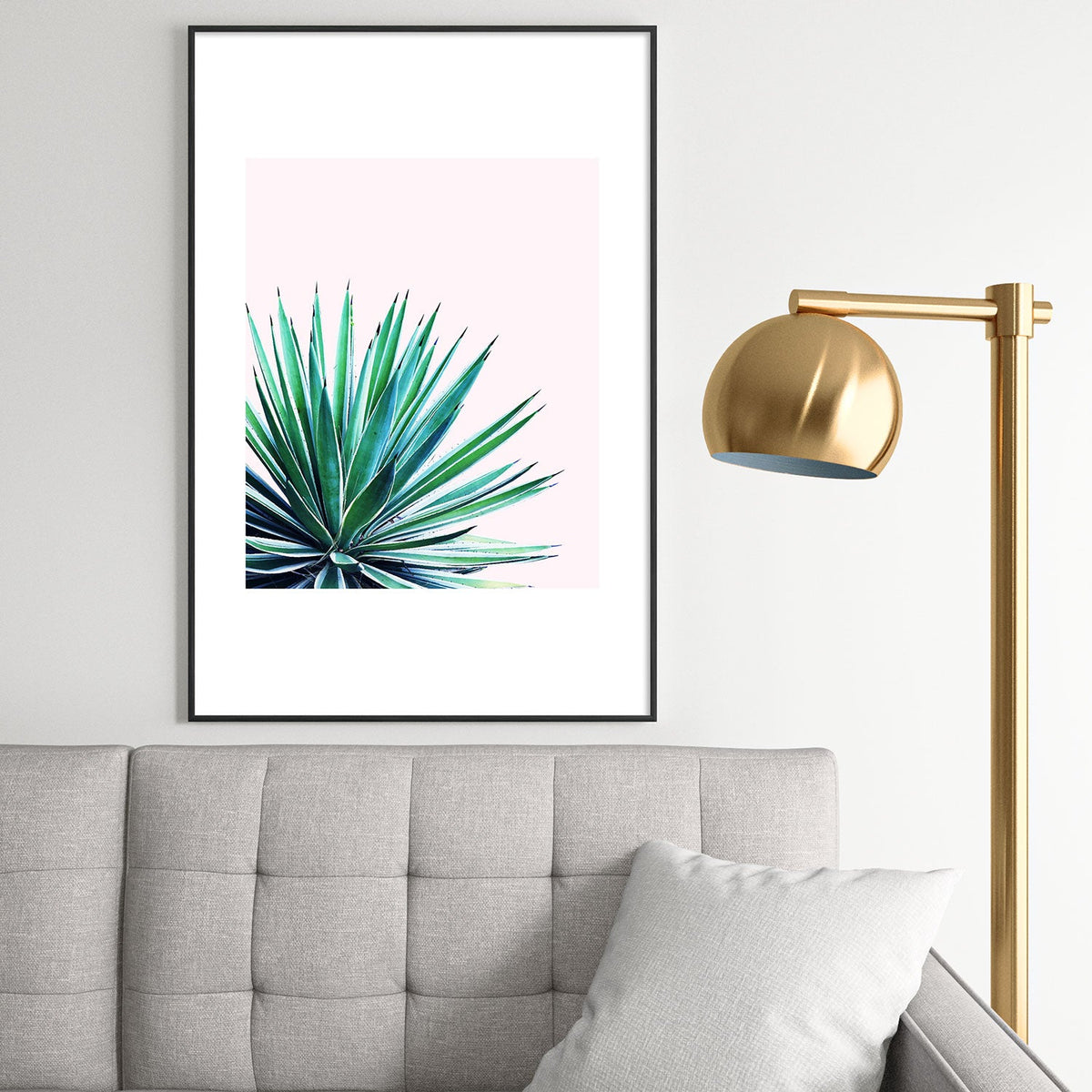 83 Oranges Agave Love Metal Framed Art Print