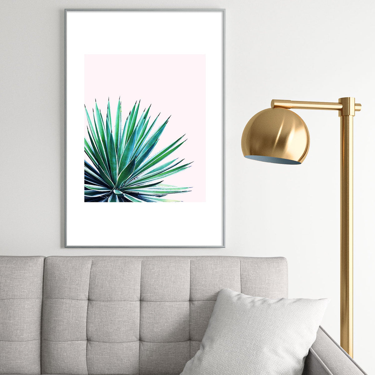 83 Oranges Agave Love Metal Framed Art Print