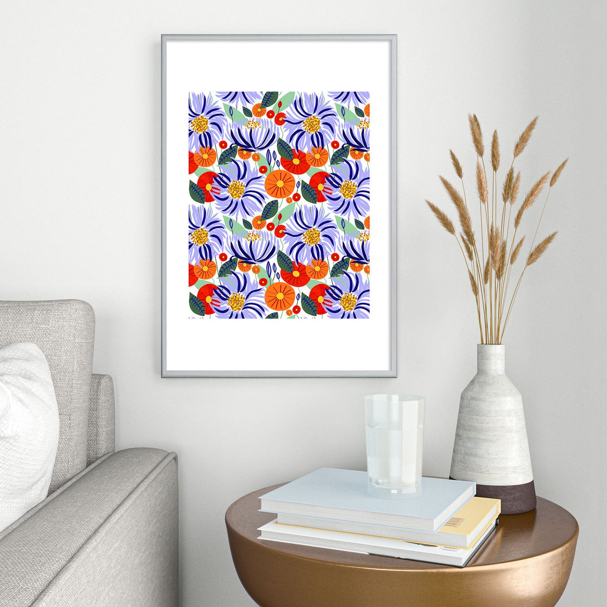 83 Oranges Alia Metal Framed Art Print