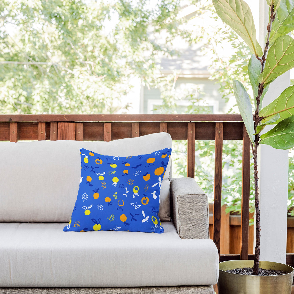 83 Oranges Always Summer In Good Company Outdoor Throw Pillow
