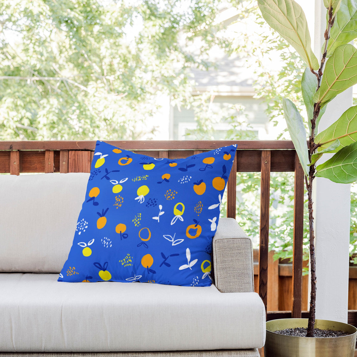 83 Oranges Always Summer In Good Company Outdoor Throw Pillow
