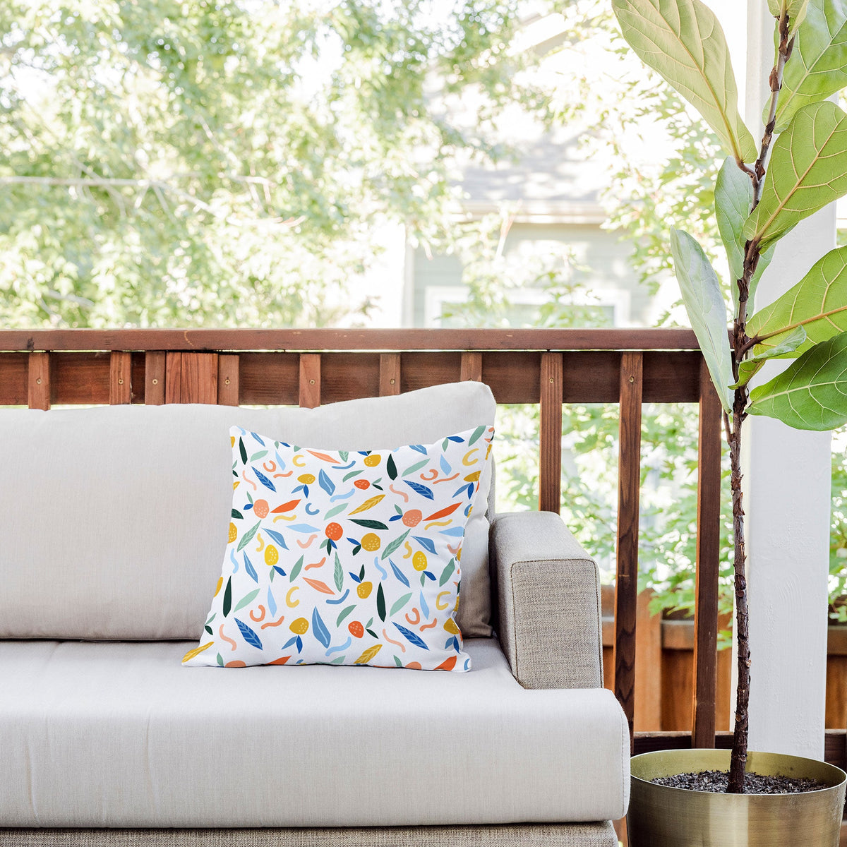 83 Oranges Art Is To Give Life A Shape Outdoor Throw Pillow