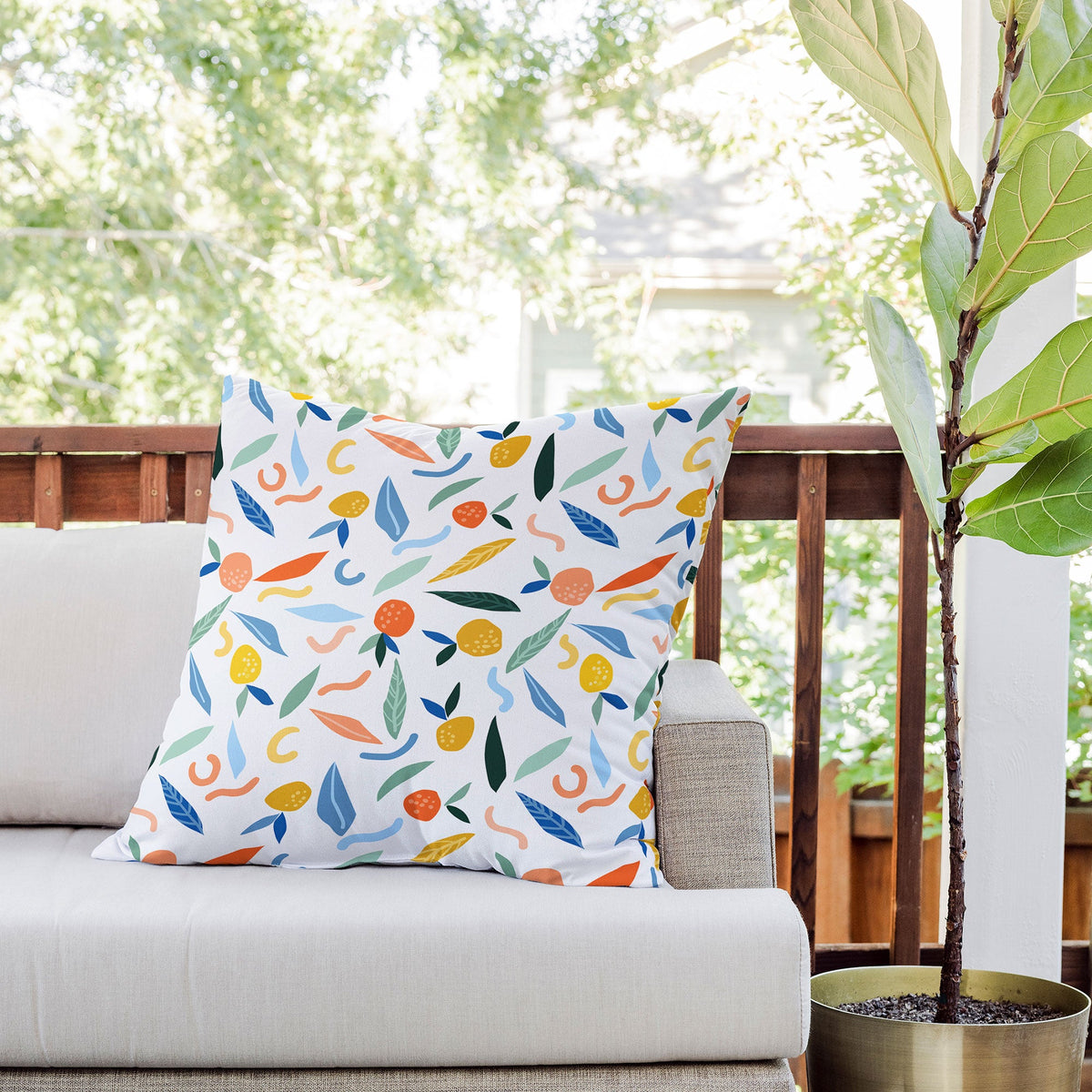 83 Oranges Art Is To Give Life A Shape Outdoor Throw Pillow