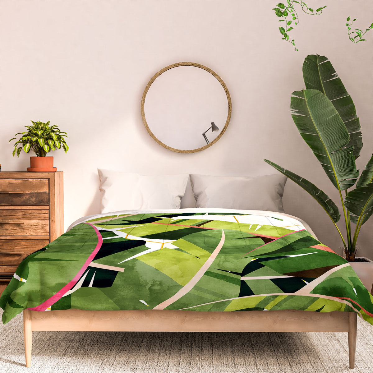 83 Oranges Banana Leaf Salad Comforter