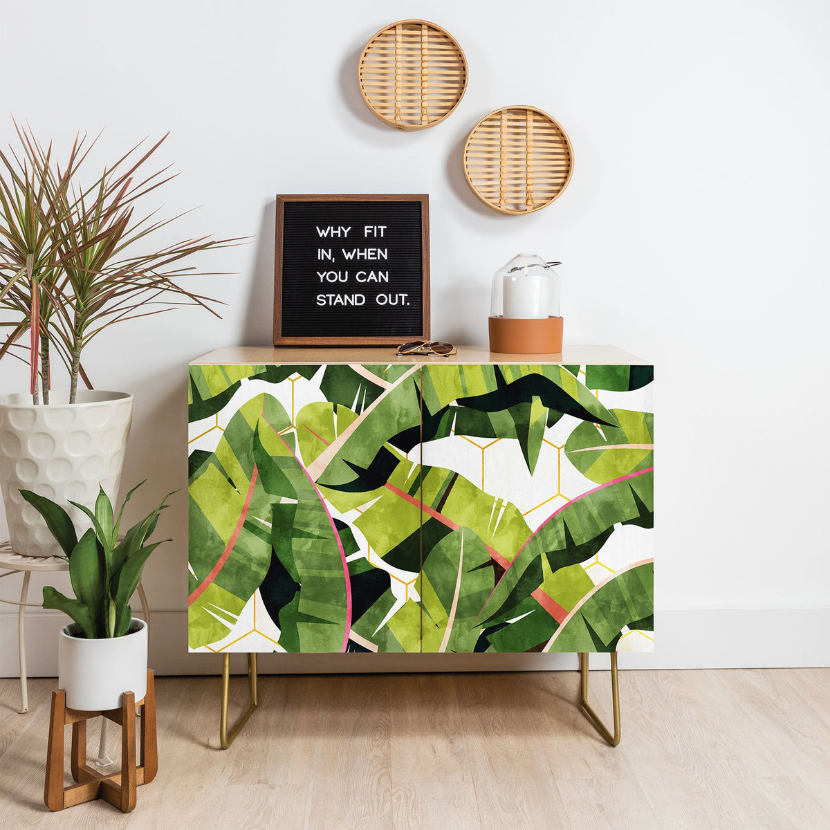 83 Oranges Banana Leaf Salad Credenza