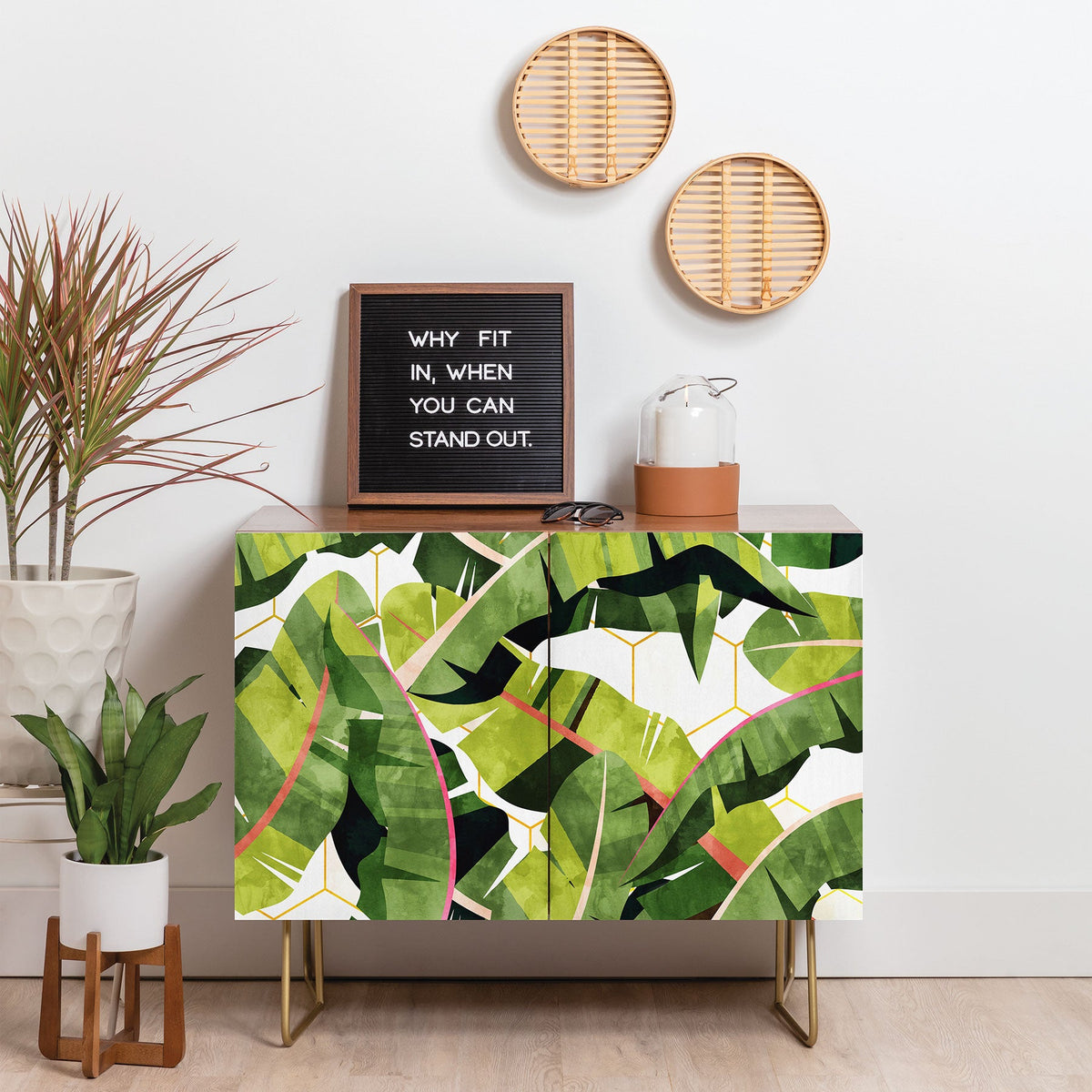 83 Oranges Banana Leaf Salad Credenza