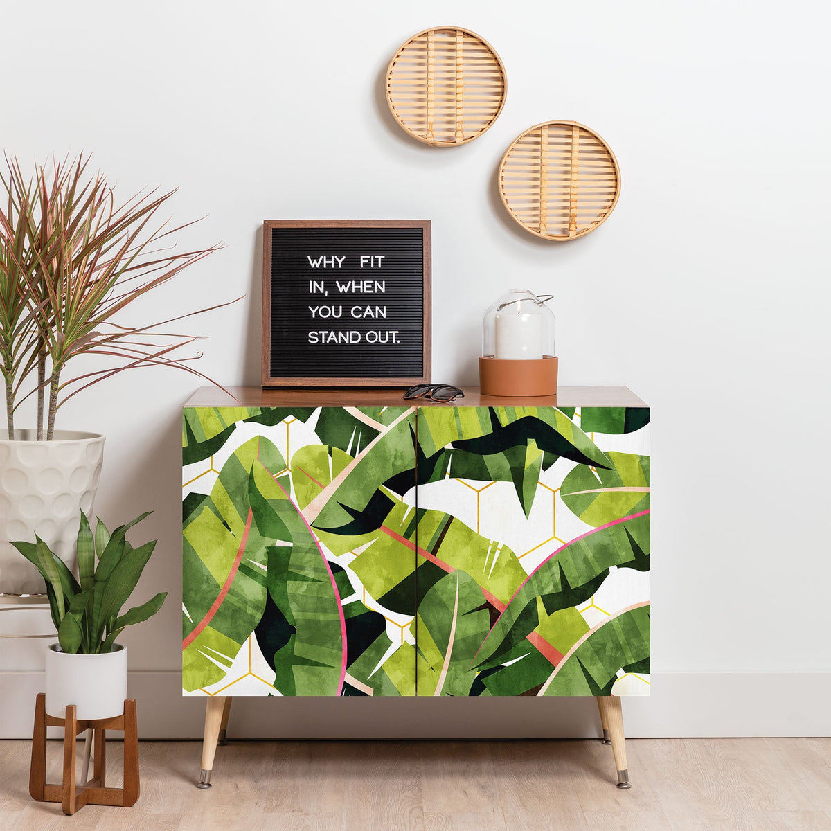 83 Oranges Banana Leaf Salad Credenza