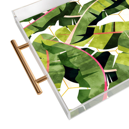 83 Oranges Banana Leaf Salad Acrylic Tray