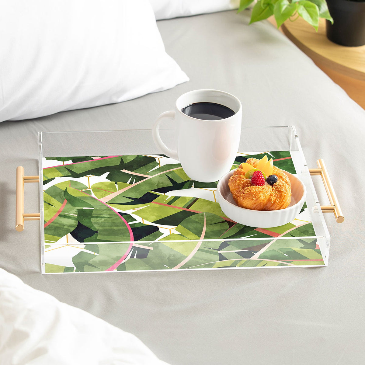 83 Oranges Banana Leaf Salad Acrylic Tray