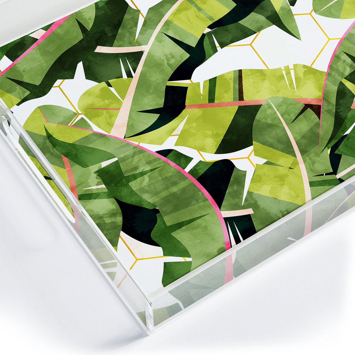 83 Oranges Banana Leaf Salad Acrylic Tray