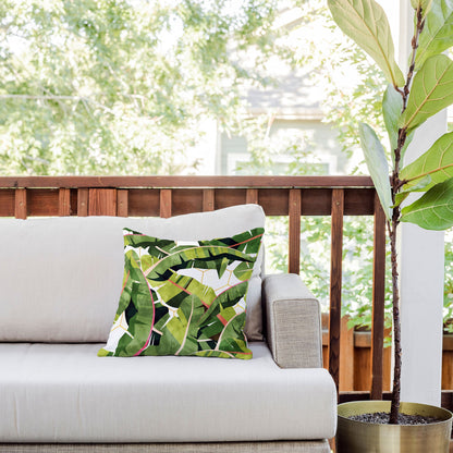 83 Oranges Banana Leaf Salad Outdoor Throw Pillow