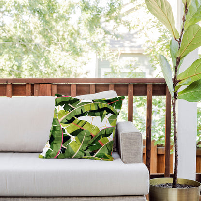 83 Oranges Banana Leaf Salad Outdoor Throw Pillow