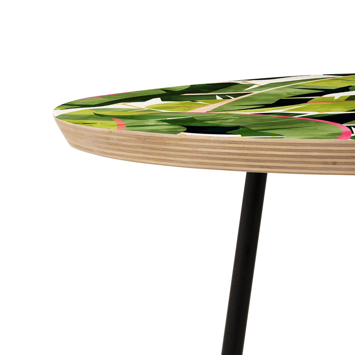 83 Oranges Banana Leaf Salad Round Side Table