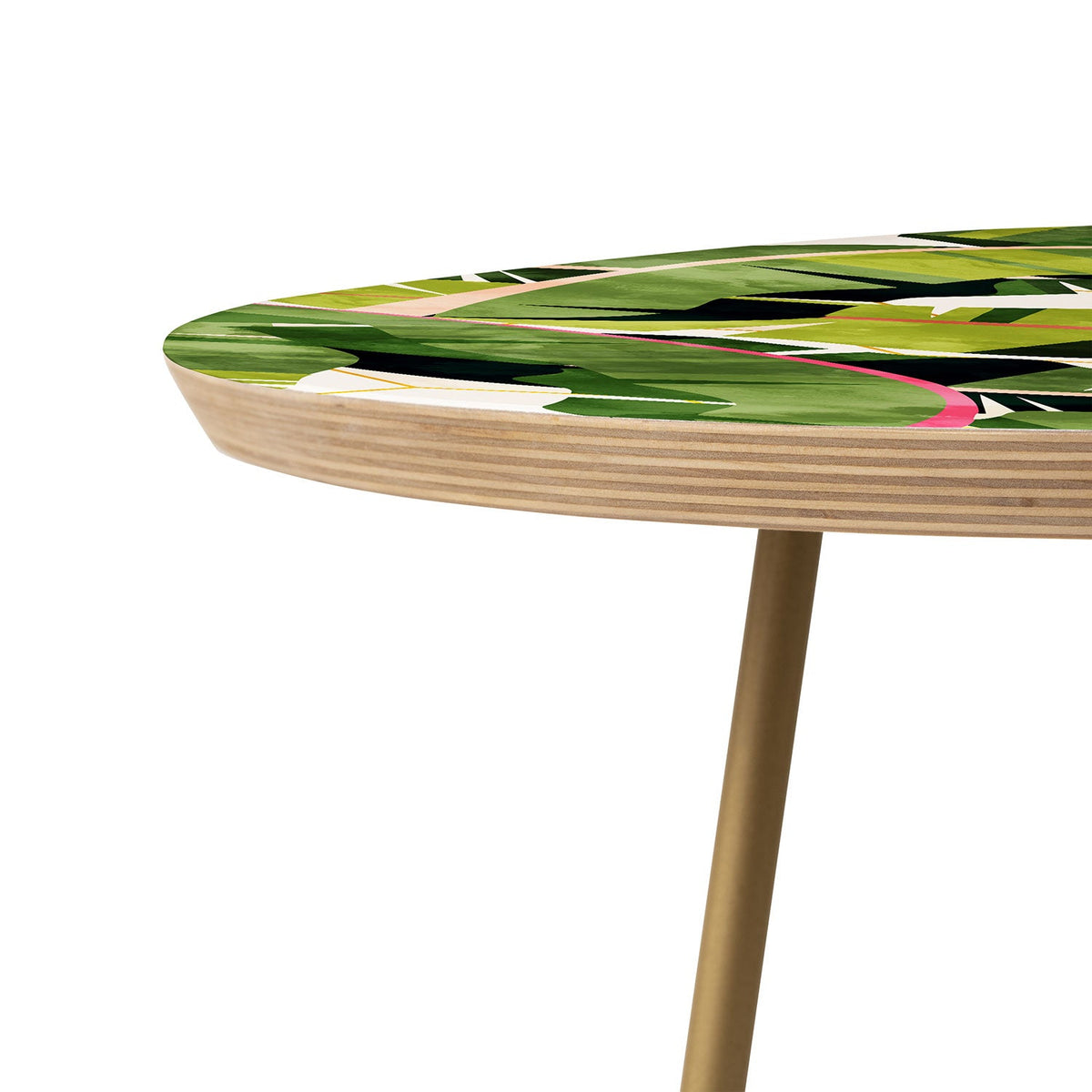 83 Oranges Banana Leaf Salad Round Side Table