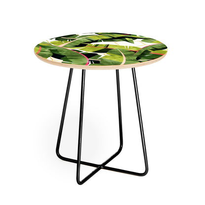 83 Oranges Banana Leaf Salad Round Side Table