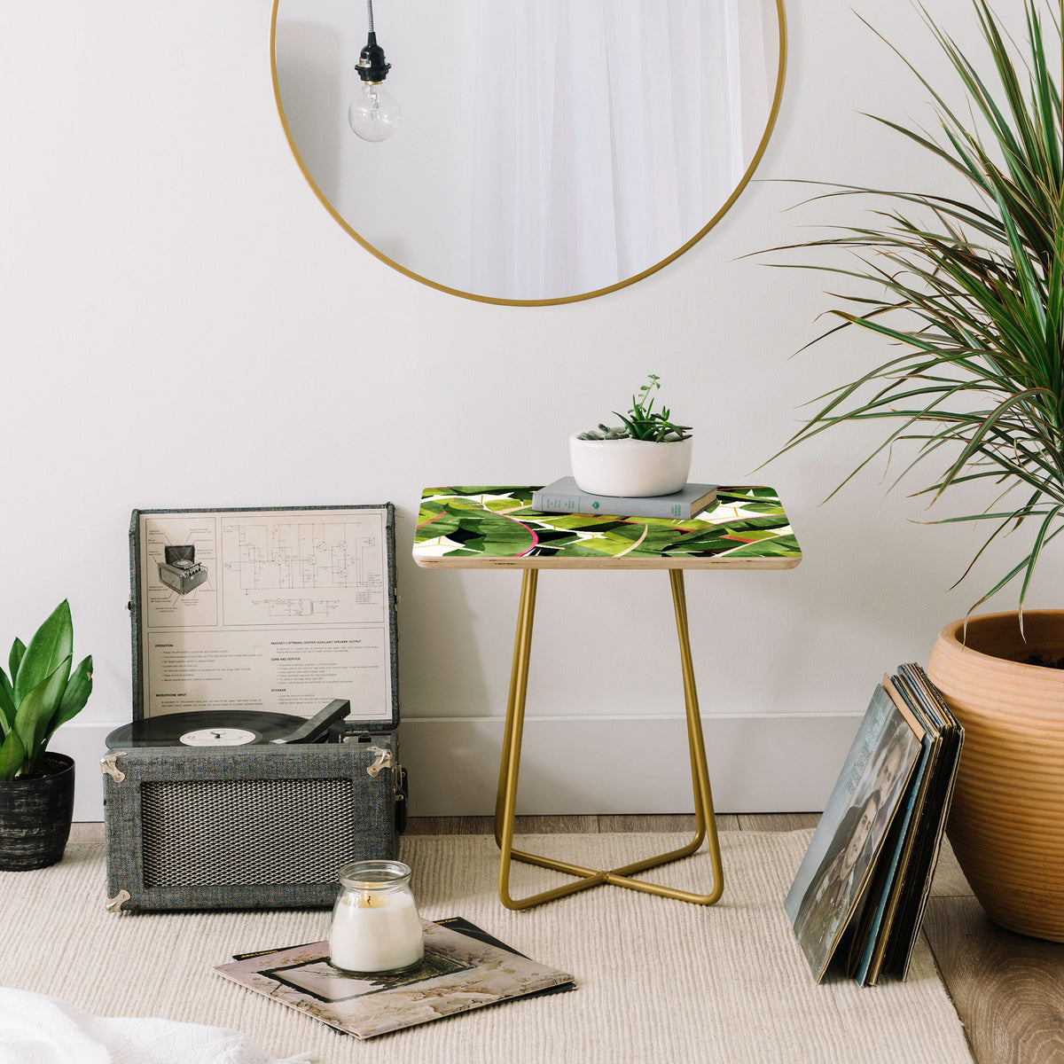 83 Oranges Banana Leaf Salad Side Table