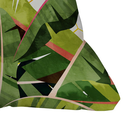 83 Oranges Banana Leaf Salad Outdoor Throw Pillow
