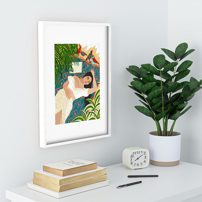 83 Oranges Beach Read Sleep Repeat Recessed Framing Rectangle