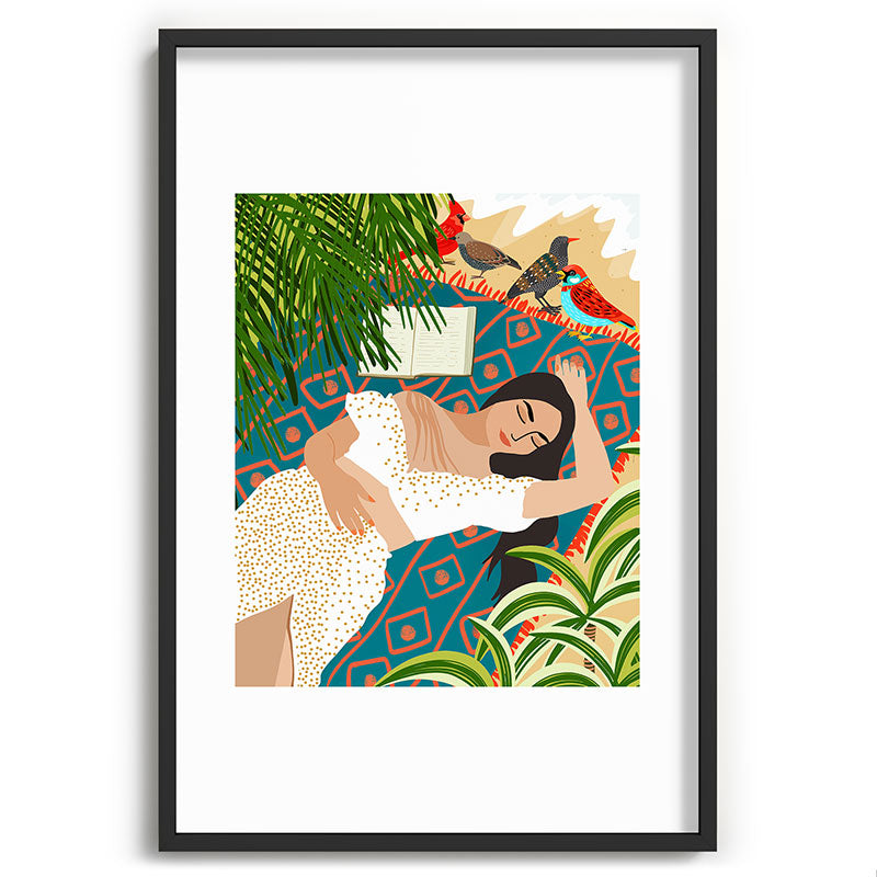 83 Oranges Beach Read Sleep Repeat Recessed Framing Rectangle