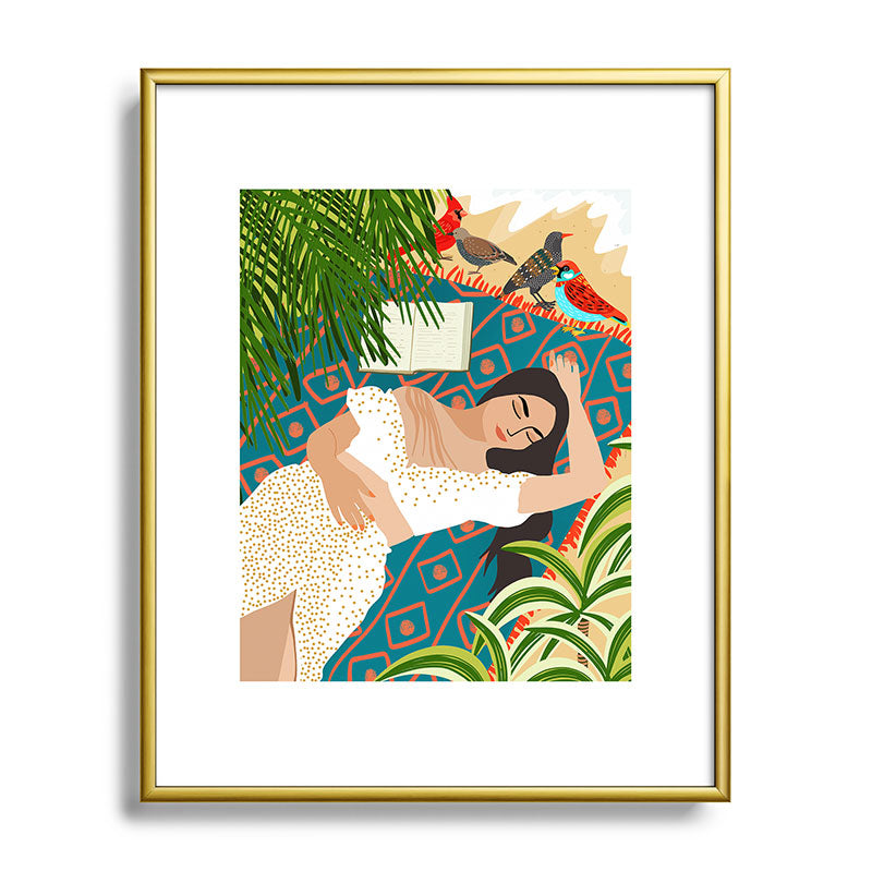 83 Oranges Beach Read Sleep Repeat Metal Framed Art Print