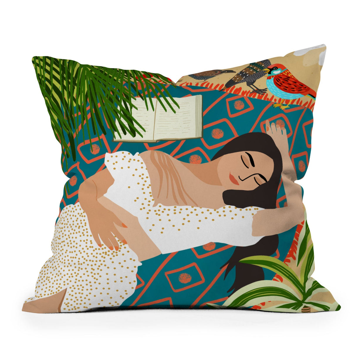 83 Oranges Beach Read Sleep Repeat Throw Pillow